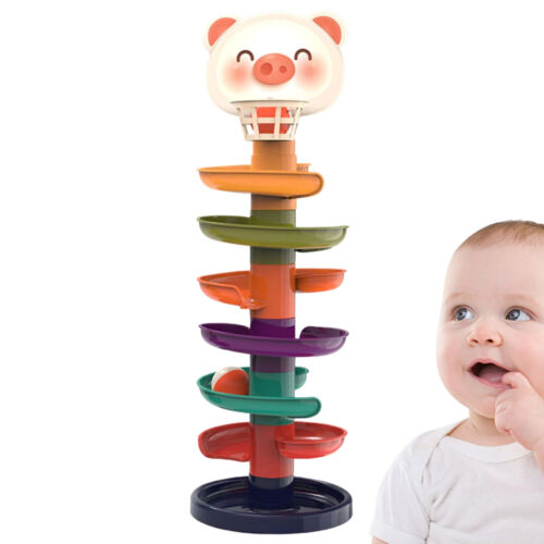 7 Layers Track Rolling Ball Pile Tower Early Educational Toy for Babies