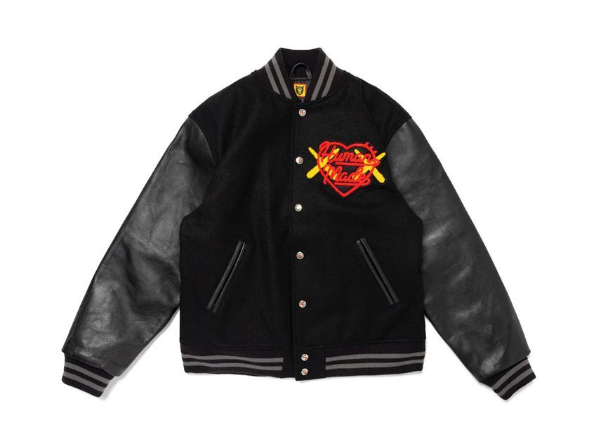 HUMAN MADE x KAWS Made Varsity Jacket #2 Black Size S-2XL | eBay HUMAN MADE x KAWS Made Varsity Jacket #2 Black Size S-2XL | eBay