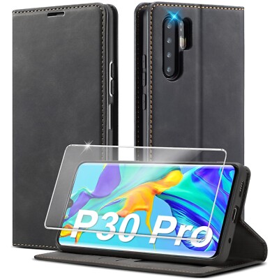 Premium 360° Schutz Flip-Case für Huawei P30 Pro mit Kartenfächer und Ständer
