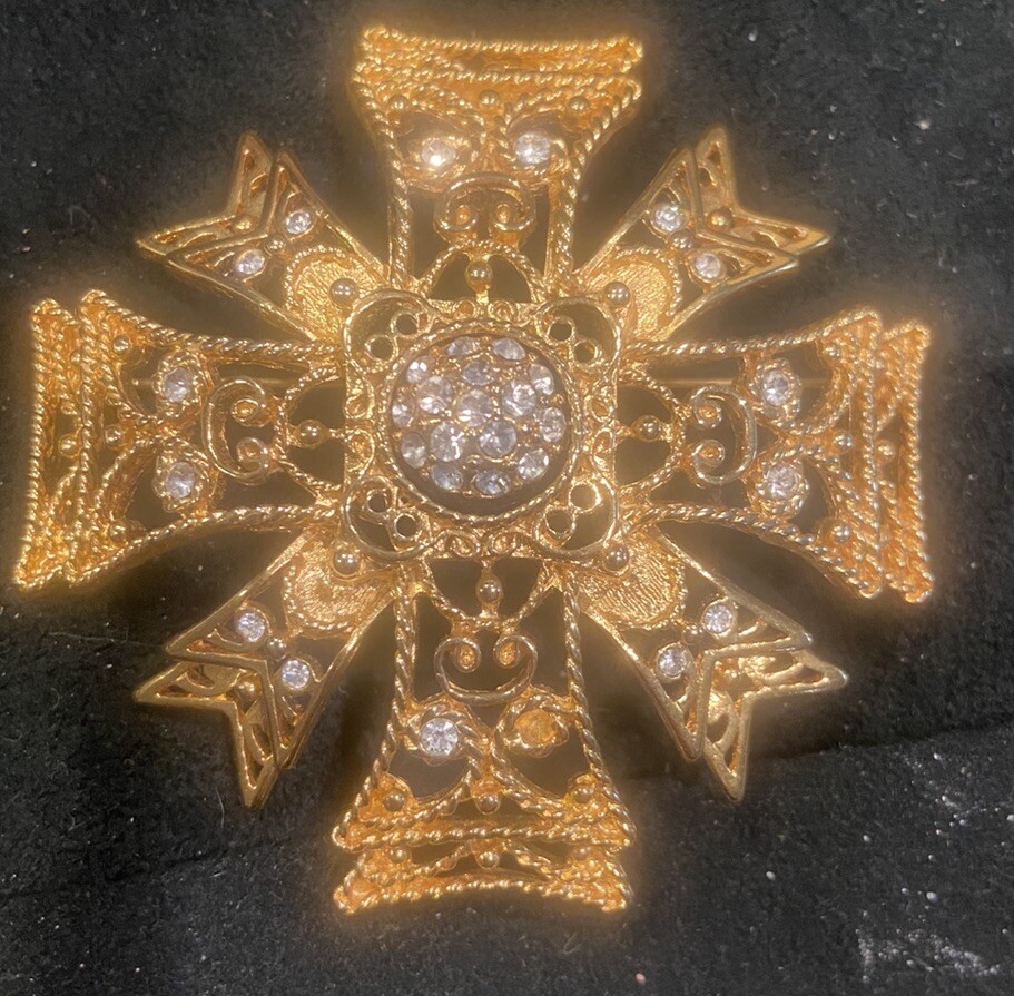 Vtg Maltese Cross Kenneth J Lane KJL Rotating Cen… - image 1