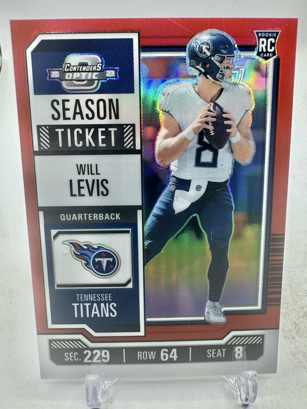 2023 Panini Contenders Optic Will Levis Season Ticket RC-Red Prizm 079/175 #56🔥