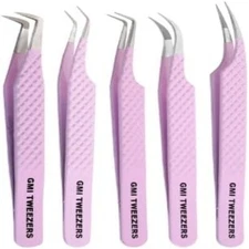 Fiber Tip Lash Tweezers For Eyelash Extension Tweezers Professional