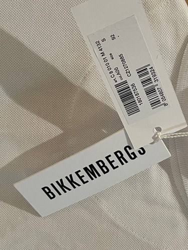 NEW Bikkembergs White Polo Length 67 Short Sleeve SIZE S - Picture 4 of 5