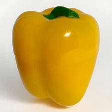 Hutzler Yellow Pepper Saver Keeper Storage Container Twist Off Top 5 Inches EUC