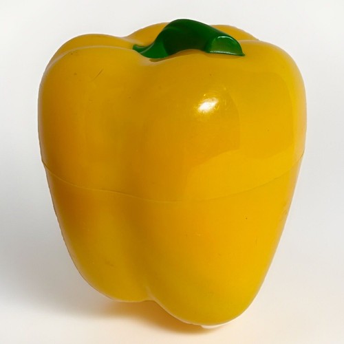 Hutzler Yellow Pepper Saver Keeper Storage Container Twist Off Top 5 Inches EUC - Afbeelding 1 van 4