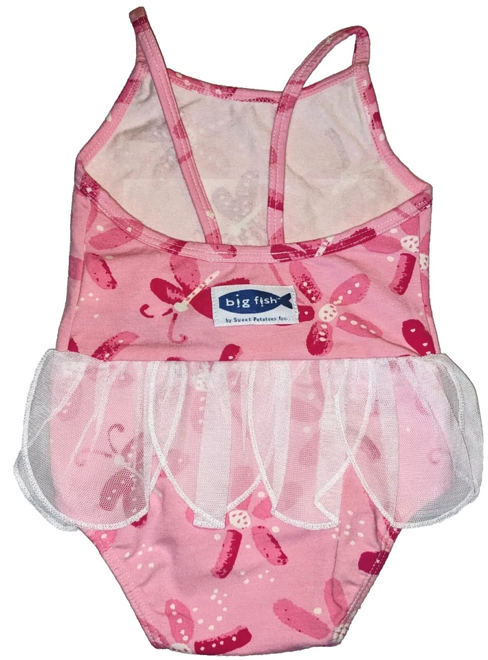 Nuevo con etiquetas Traje de baño tutú tutú rosa de una pieza para bebé niña dulce y sombrero para el sol, 24 meses Foto 3 de 4