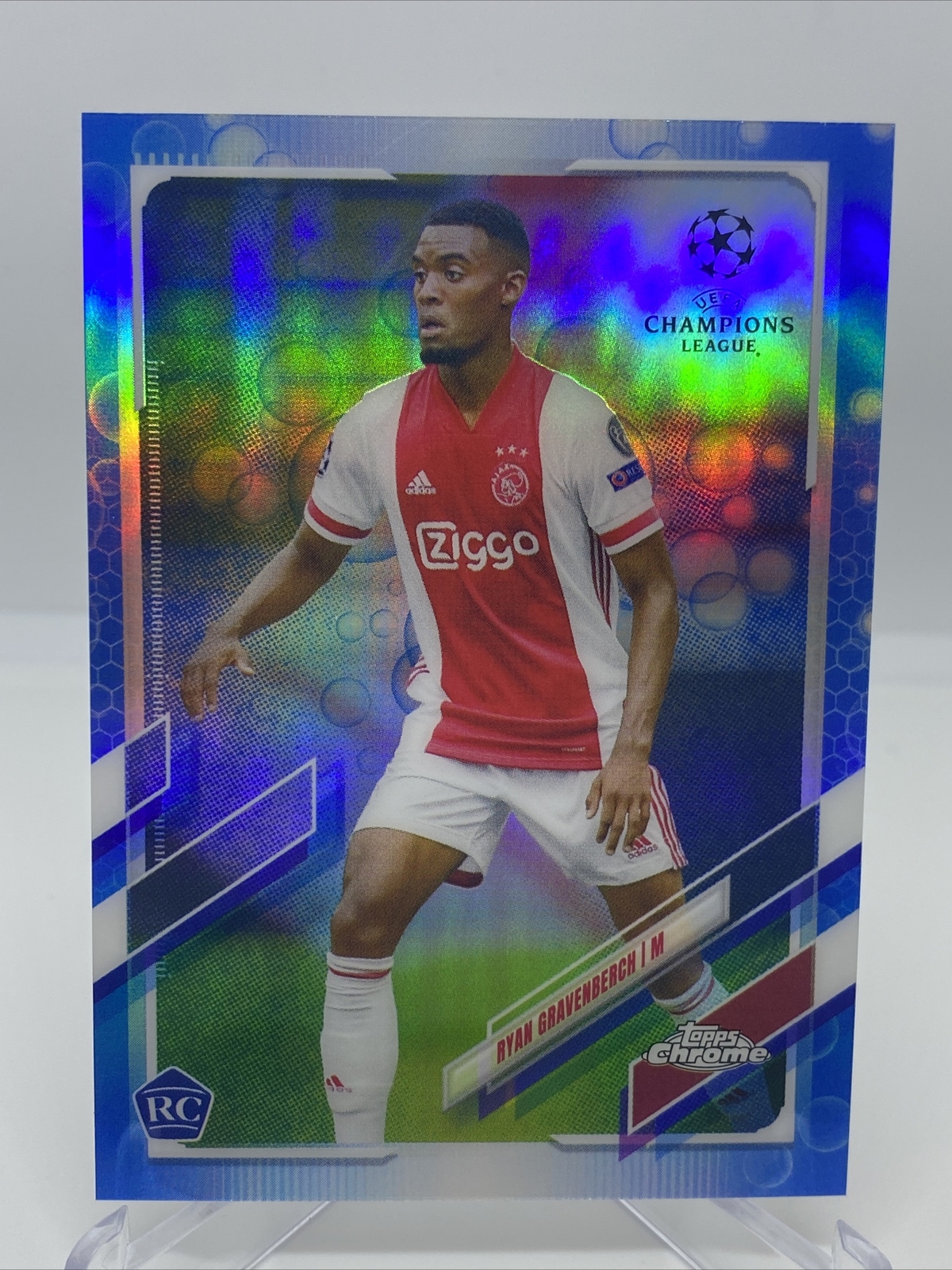 Ryan Gravenberch RC 2020-21 Topps Chrome UEFA Champions League #98 BLUE BUBBLES