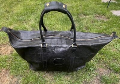 【関税&送料込】Mulberry Bags Mulberry Travel Bag Large Weekender Vintage Black Croc Print