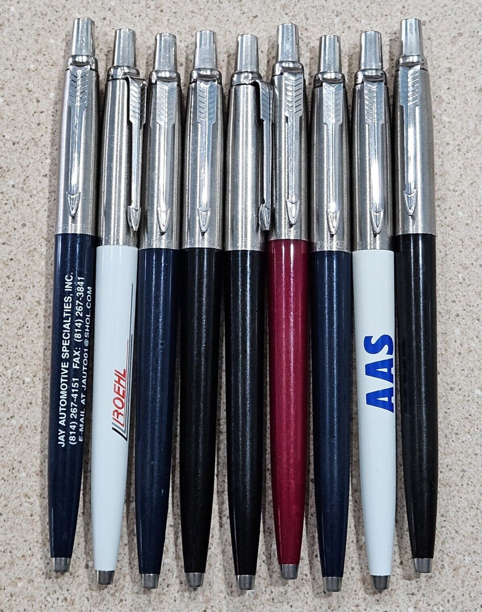 9 Vintage Parker Jotter 1980s Colored Ballpoint Pens Plastic 9 Vintage Parker Jotter 1980s Colored Ballpoint Pens Plastic