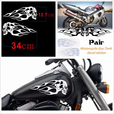 Tank Motorcycle MotorBike 2 x Flame Decal Sticker Vinyl Graphics 37 Bike