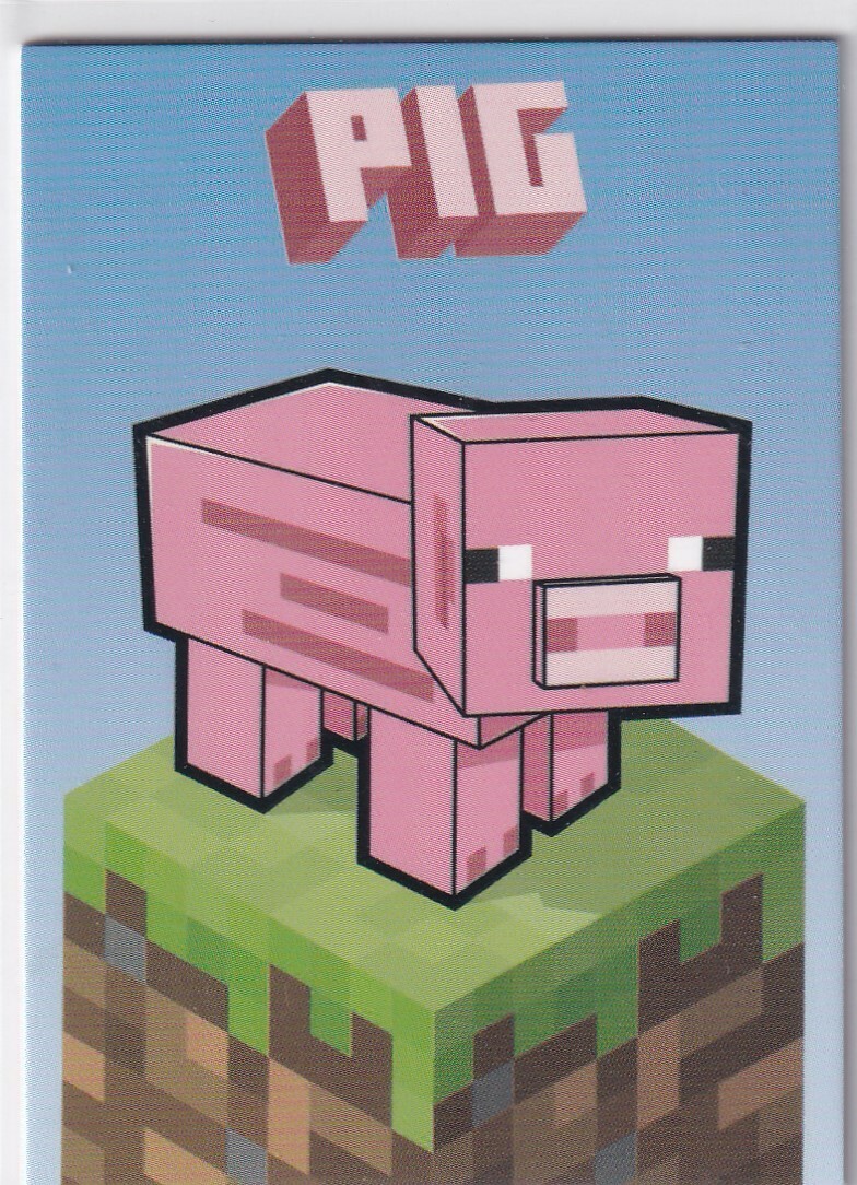 Panini Minecraft Hora De Minar Tarjetas De Comercio Carta Nr. 168 Tarjeta Cerdo