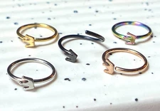 1pc Bendable Steel Hoop Nose Cartilage Ring Crown Rook Daith Helix Tragus