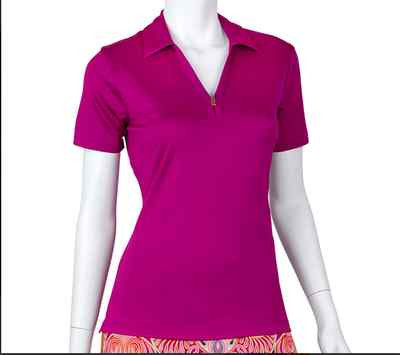 Nwt EP Pro Lpga Tour Damen Sexy Pink Kurzärmelig Hemd Polo Golf Oberteil Damen M