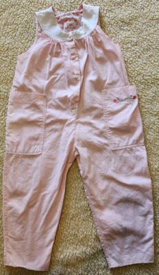 MotherCare Great Britain Toddler Girls Pink Overalls Jumpsuit Cotton 92cm Sz 3T
