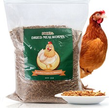 22LBS Bulk High-Protein Dried Mealworms for Wild Birds Food Chickens Hen Treats