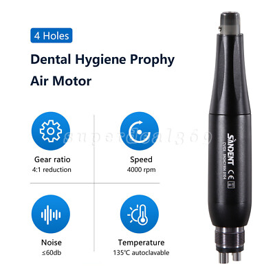Dental Hygiene Prophy Handpiece Air Motor 4 Hole + 3 Nose