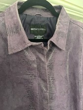 Beth Terrell Real Leather Purple Jacket Size Large