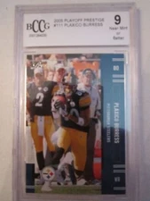 2005 PLAXICO BURRESS #111 BCCG GRADED 9 NEAR MINT FOOTBALL CARD - TUB ABB