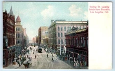 Spring St. Looking South from Franklin LOS ANGELES California Postcard