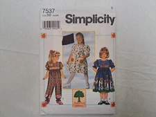 Simplicity Pattern - Child's Dress and Jumpsuit (5-6X) #7537 - Uncut