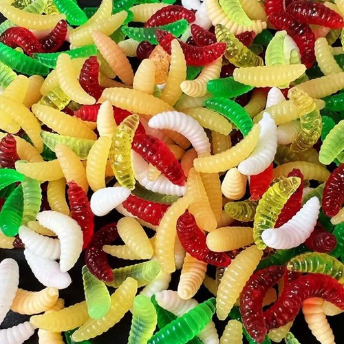 Soft Bait Bread Worm 50 PCS Colorful Bionic Soft Worm Lure Soft Bait Fake Worm M