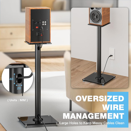 RFIVER Universal Floor Speaker Stands 28 Inch for Surround Sound - Holds Satelli - Picture 5 of 9
