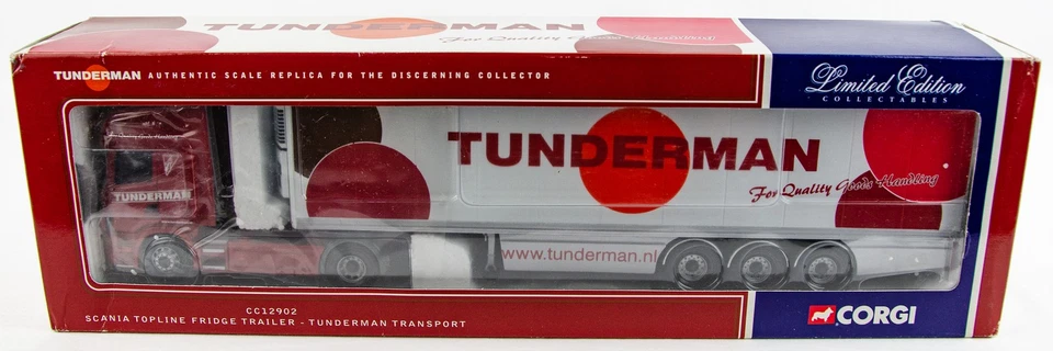 Corgi CC12902 Scania Topline Fridge Trailer Tunderman 1:50 Diecast Model Truck - Image 2 of 4