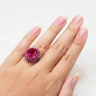 Vivid Pink Rubellite Tourmaline 7Ct 925 Sterling Silver Handmade Rings Size 7.25