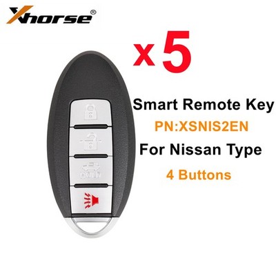 5PCS XHORSE XSNIS2EN Universal Smart Remote Key for Nis.san Style 4 Buttons USA