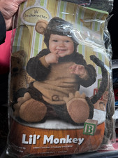 LIL' MONKEY, 0-6 MONTHS BABY HALLOWEEN COSTUME, Petit Singe, WARM SUIT, NEW