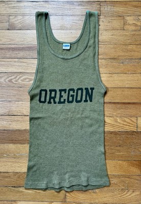 VTG 70s 80S Champion Tank Top Oregon Prefontaine Green Blue Bar Large Nike New