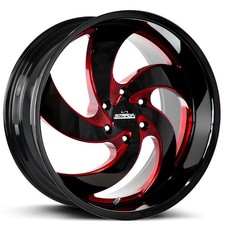 20x8.5 Strada Wheels Retro 5 Gloss Black With Candy Red Milled Rims 4pcs 20x8.5 Strada Wheels Retro 5 Gloss Black With Candy Red Milled Rims 4pcs