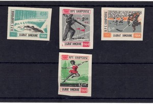 ALBANIA Scott # 706, 707, 708, 709 MINT / VF / NH Winter Olympics IMPERF SCV $75