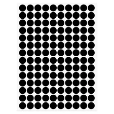 1 Sheet/140Pcs 12mm Dia PVC Self Adhesive Screw Hole Cover Stickers, Black