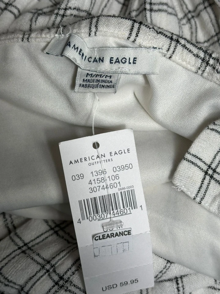 Mono a Cuadros American Eagle Para Mujer M Bolsillos Correas Ajustables Pierna Ancha NUEVO Foto 3 de 4