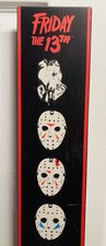 Friday the 13th Masks of Jason Voorhees Wood Sign Wall Art Spirit Halloween
