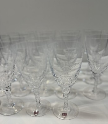 Orrefors CARINA Water Goblet/Wine Crystal Glass 7 ¼'' Honeycomb Cut Stem Clear