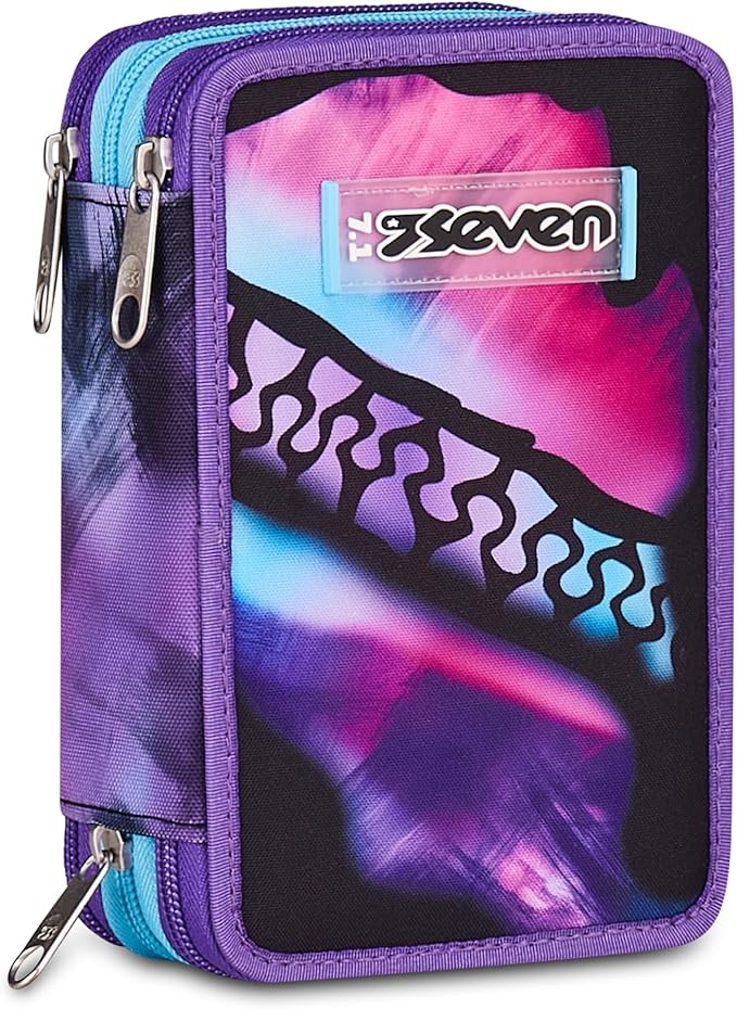 SEVEN Pink Fusion - Astuccio 3 Zip completo di 45 Accessori per la Scuola 12,5 x 20 x 7 cm - Immagine 4