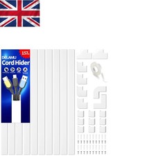 10pcs 4m Cable Management System - Snap-In White Wire Cover for Home Office