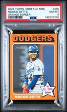 2024 Topps Heritage MINI #499 Mookie Betts orange border 4/5 SSP PSA 8 NM-MINT