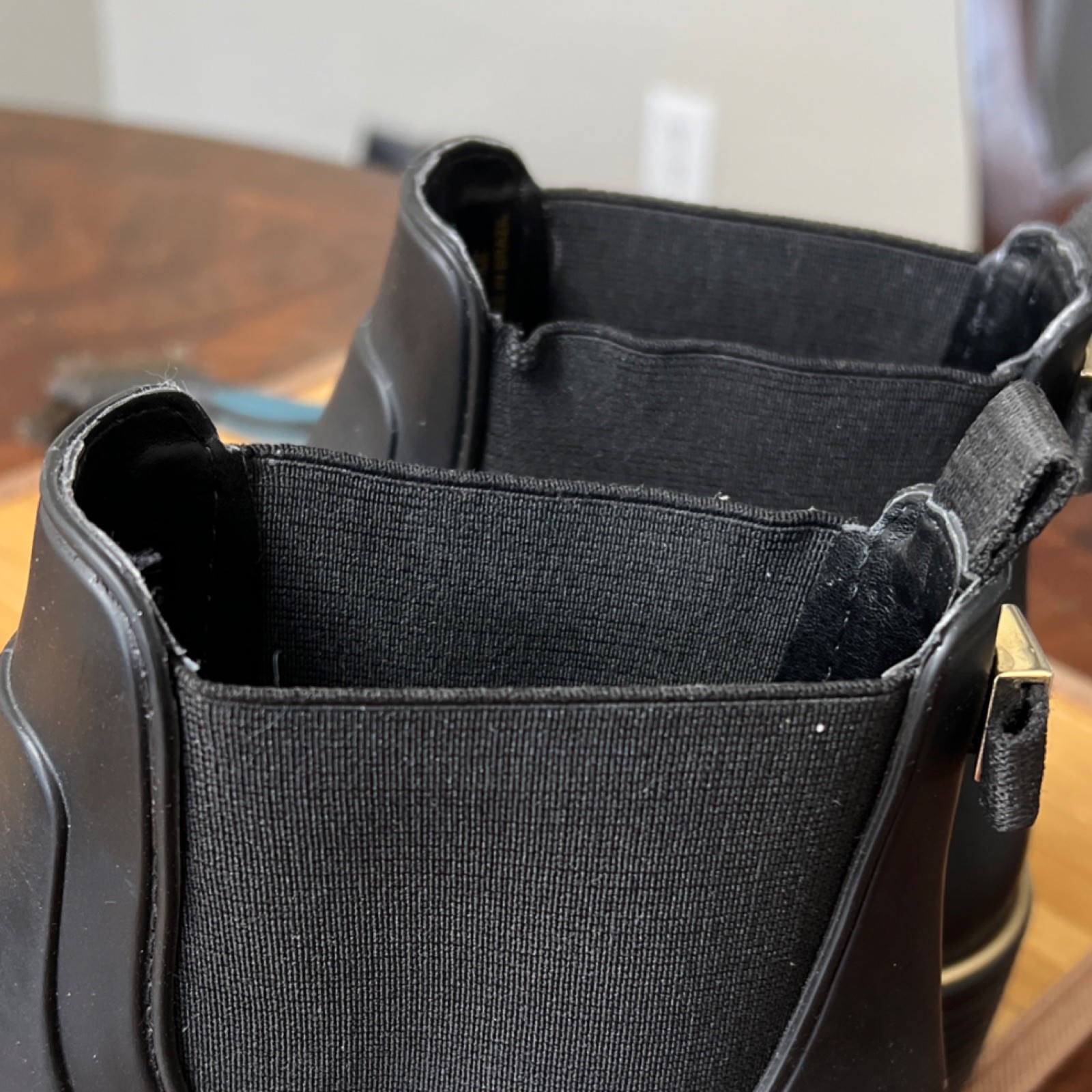 kate spade new york Solstice Black Waterproof Chelsea Ankle Boots PVC Textile thumbnail 8