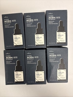 6 QTY ISNTREE Hyper Acid 4 (AHA BHA PHA LAH) 30 Serum 20ml 0.67 fl oz