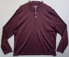 UNTUCKit Polo Shirt Burgundy Sz XL Long Sleeve Damaschino Classic Dad Golf Shirt