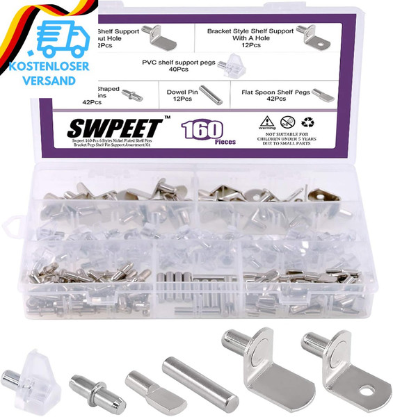 Swpeet 160 StüCk RegalträGer StüTzen, Edelstahl RegalbodenträGer StüTzen In 6 St-image