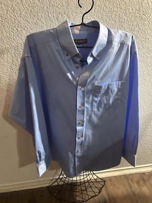 ARIAT Shirt Men LT Blue Long Sleeve Button Down Western Cowboy Dress Work~SZ XL