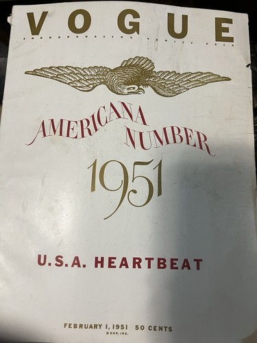 VOGUE magazine February 1, 1951-Americana USA Heartbeat-Fashion Dior Givenchy - Picture 1 of 10