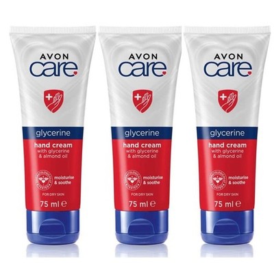 3 x Avon Care Nurturing Glycerin Handcreme 75 ml je 225 ml (1er Pack) 