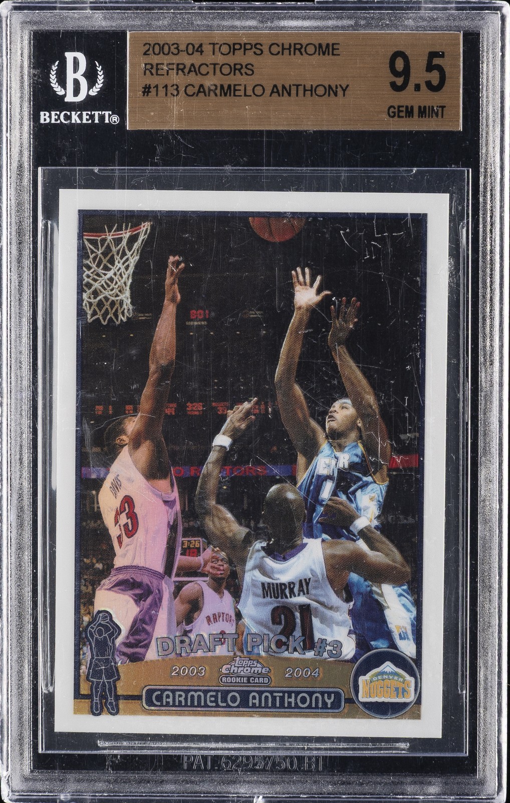 2003-04 TOPPS CHROME REFRACTOR #113 CARMELO ANTHONY BGS 9.5