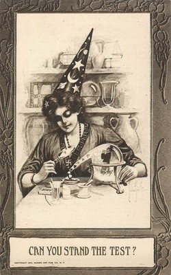 Postcard Witch Alchemist Woman Makes Potion Can You Stand The Test