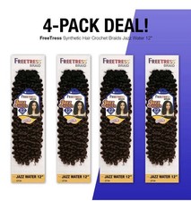 Freetress Jazz Water Synthetic Crochet Hair Extensions OT30 Curly 12" 4-Pack